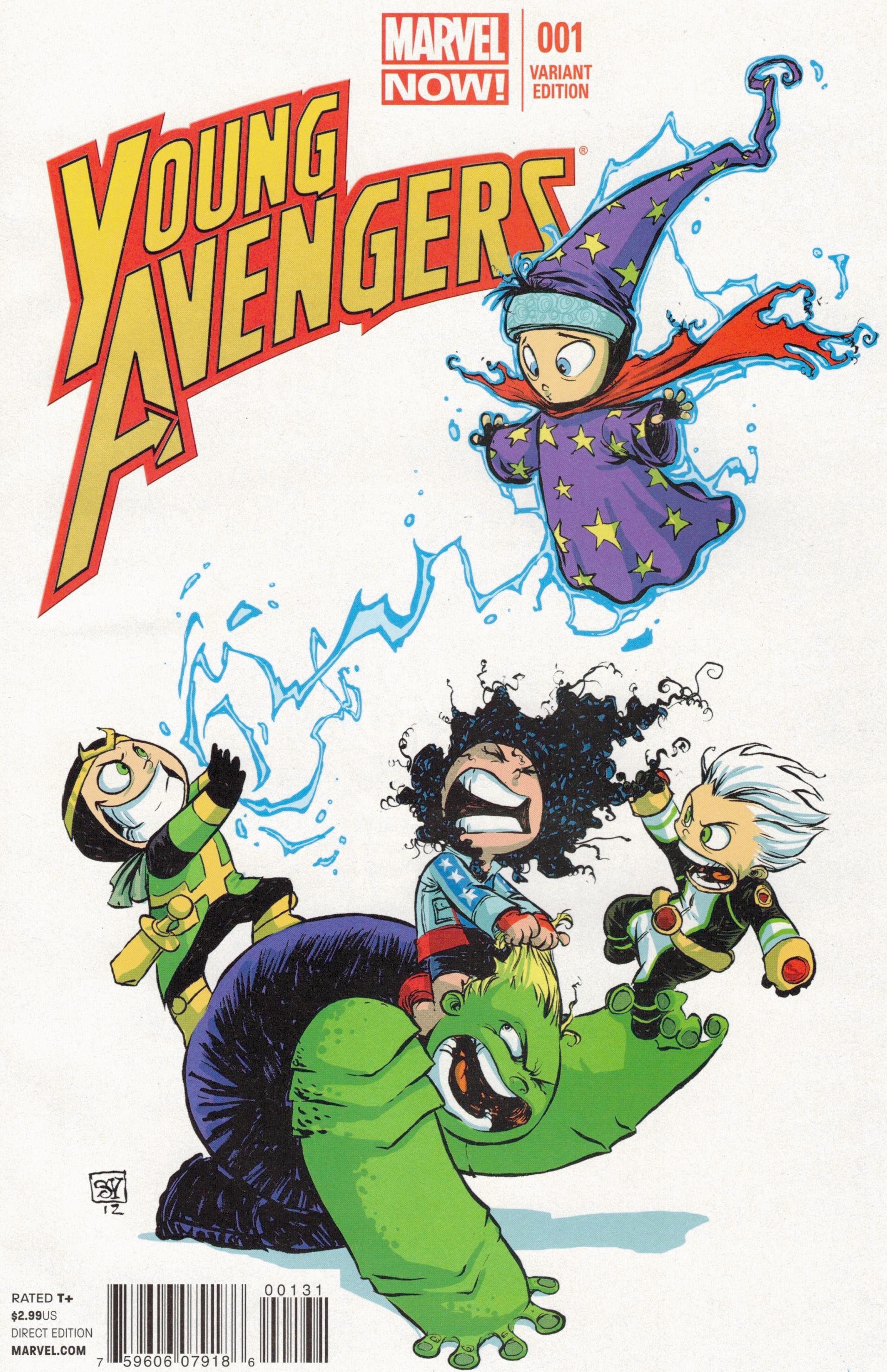 Young Avengers #1 Skottie Young Variant Marvel 2012 Ms America Kid