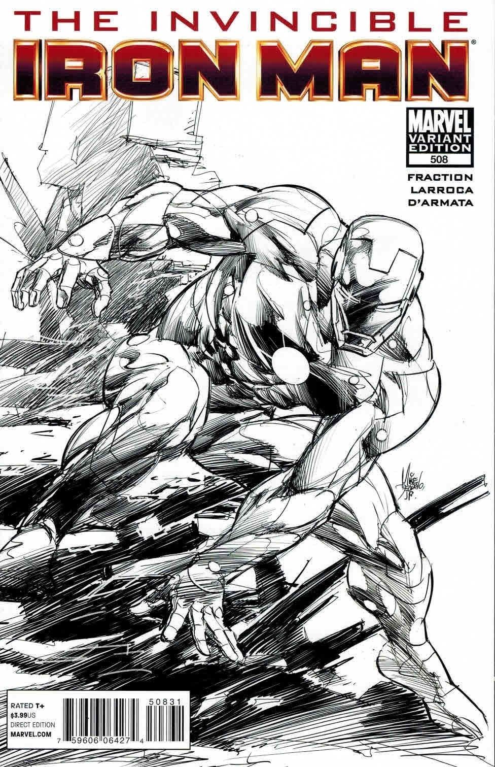 iron man comic art black and white