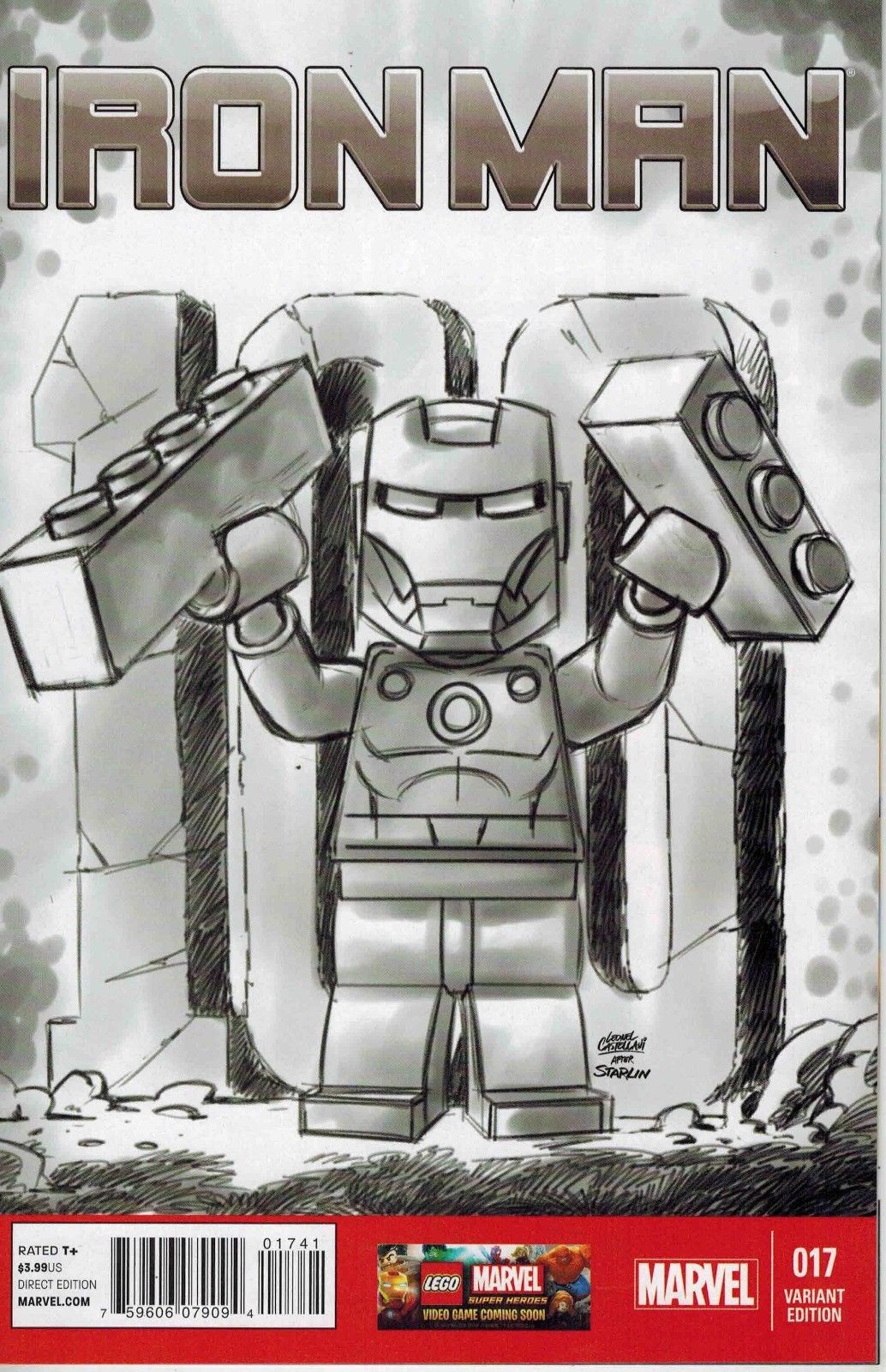 Iron Man #17 1:100 Leonel Castellani Lego Sketch Variant Marvel