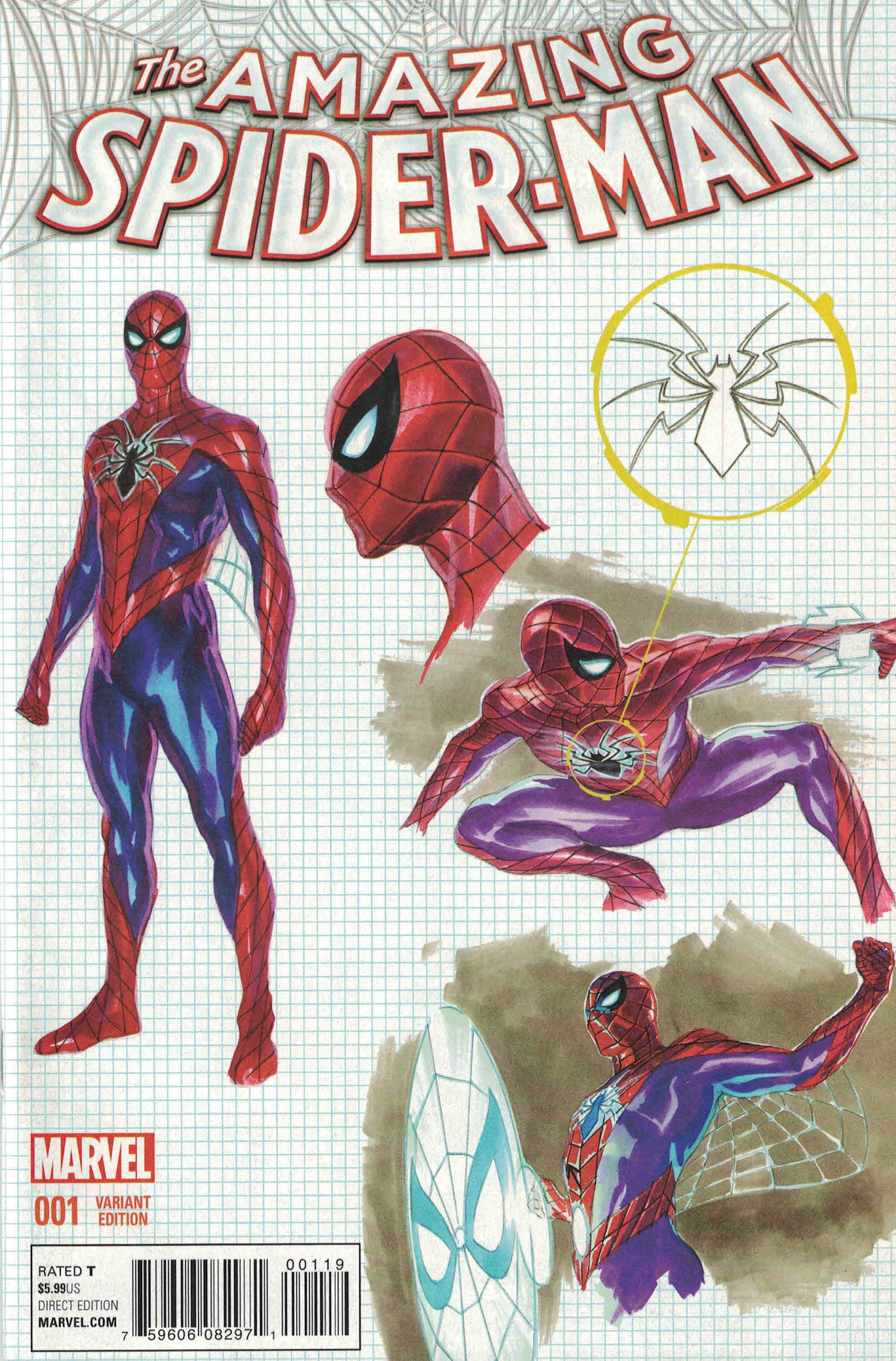 Amazing Spider-Man #1 1:20 Alex Ross Design Variant Marvel 2015