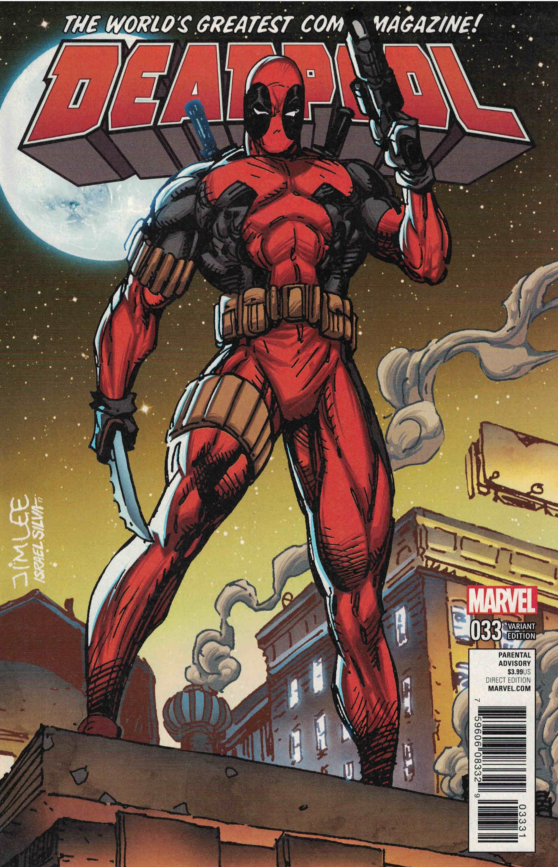 Deadpool #33 Jim Lee X-Men Trading Card Variant Marvel 2016