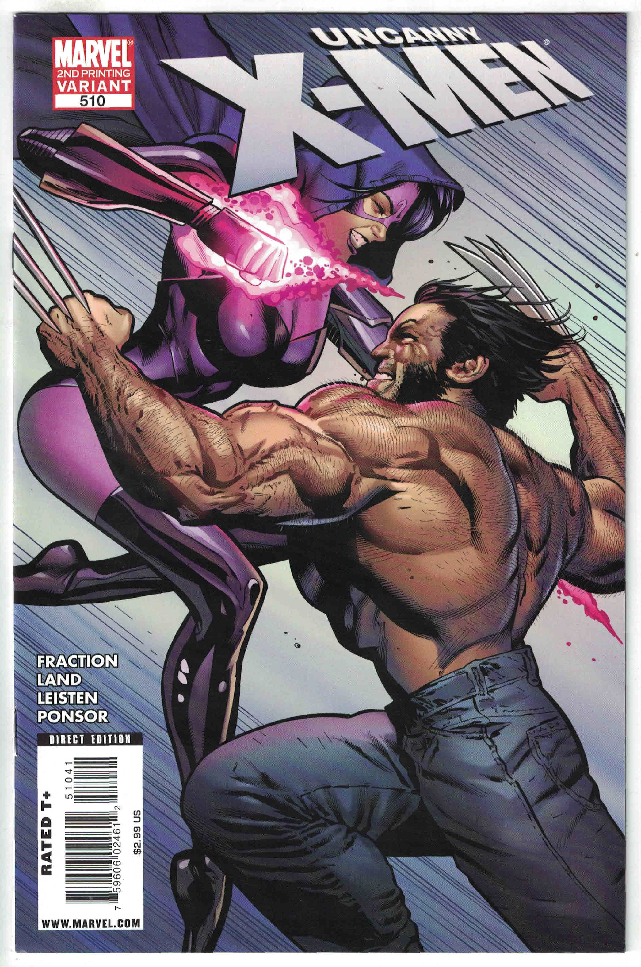 Uncanny X-Men #510 2nd Printing Greg Land Variant Marvel Psylocke