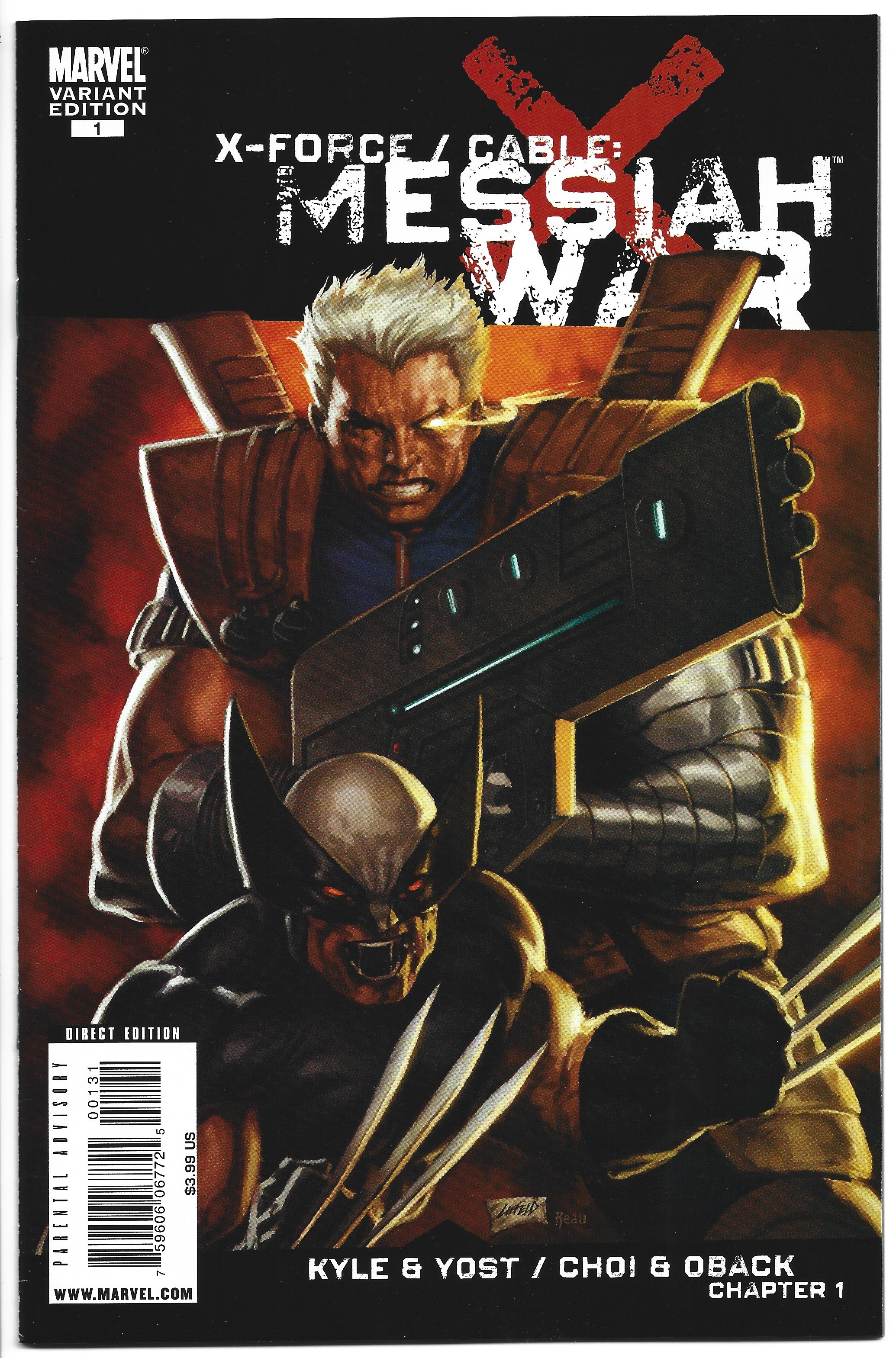 X Force Cable Messiah War #1 1: Liefeld Variant Marvel  VF