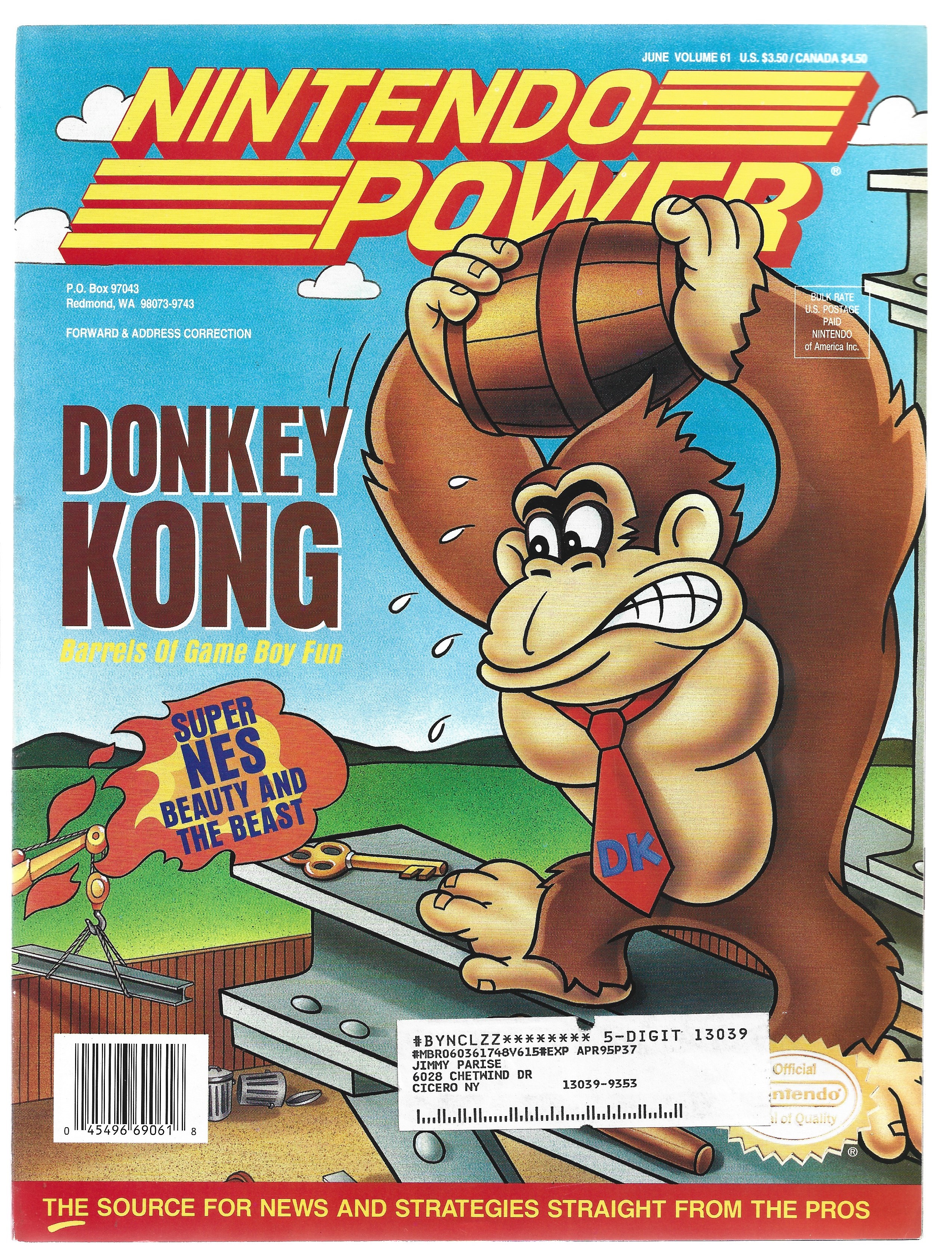 Nintendo Power Volume 61 June 94 Donkey Kong VF/NM See Description