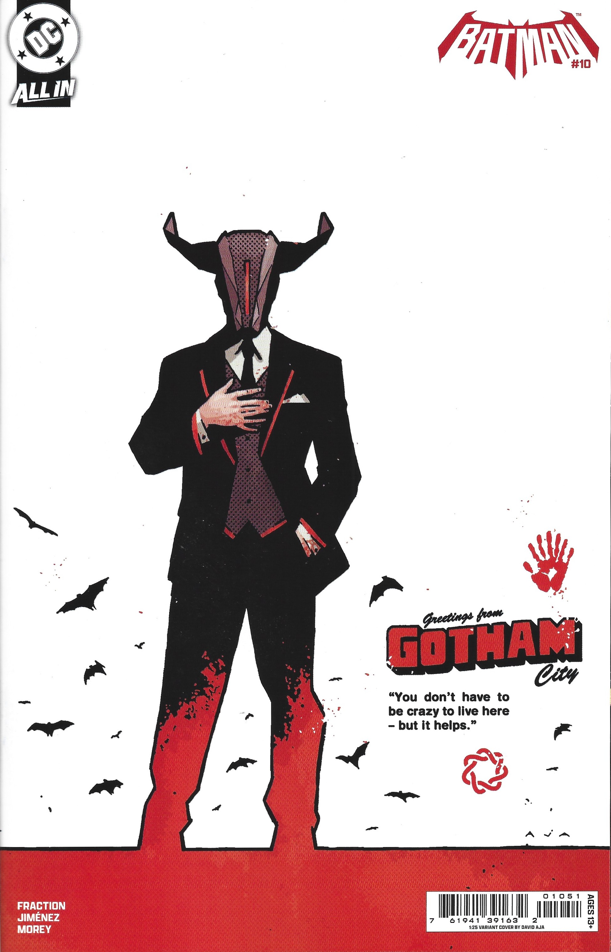 Batman #10 1:25 David Aja Variant DC 2025 Matt Fraction Jorge